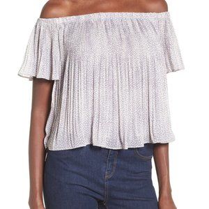 Storee Off Shoulder Pleated Accordion Top